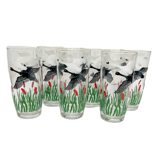 (23509) Set of Six Midcentury Goose Tumblers