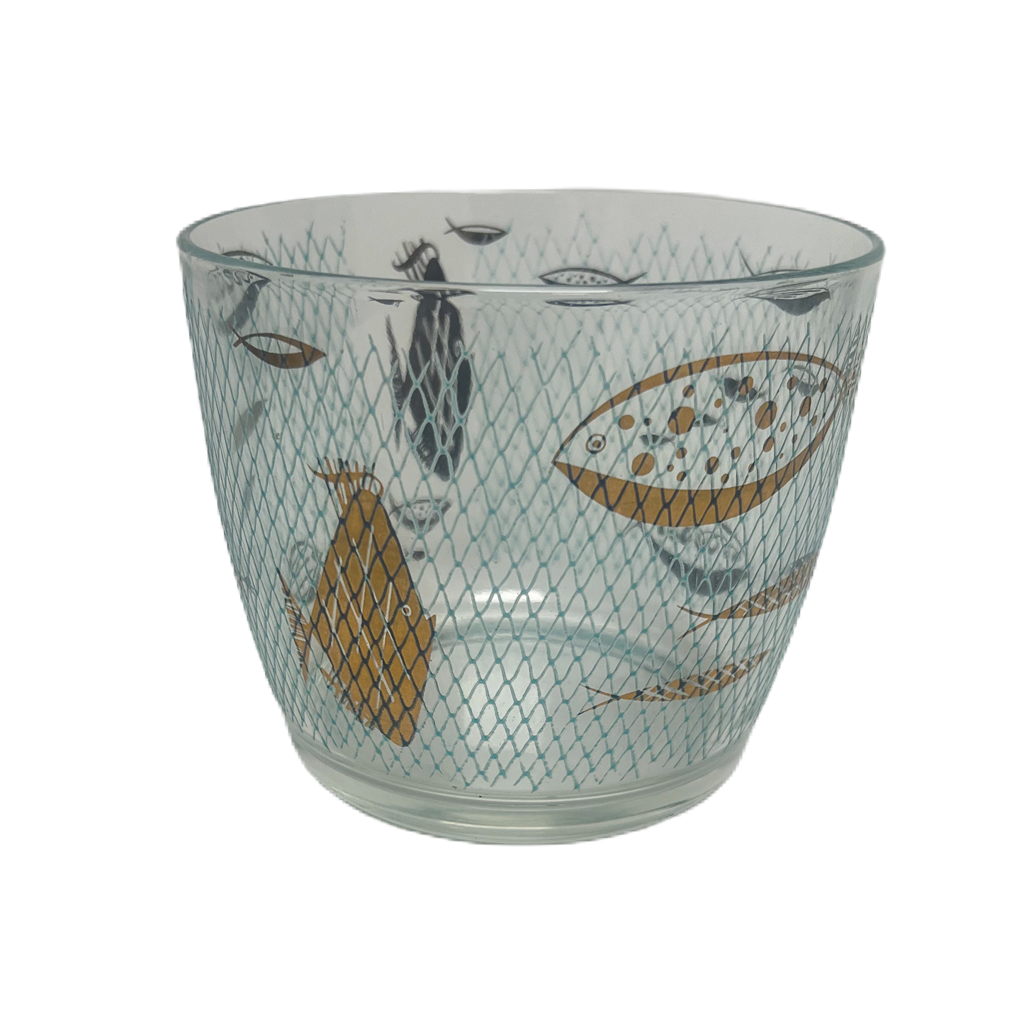 (23714) Atomic Turquoise and Gold Fish Ice Bucket