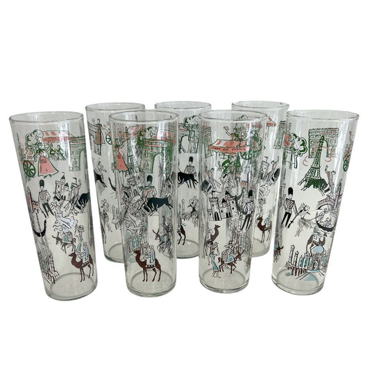 (21618) Set of Seven World Tour Collins Glasses