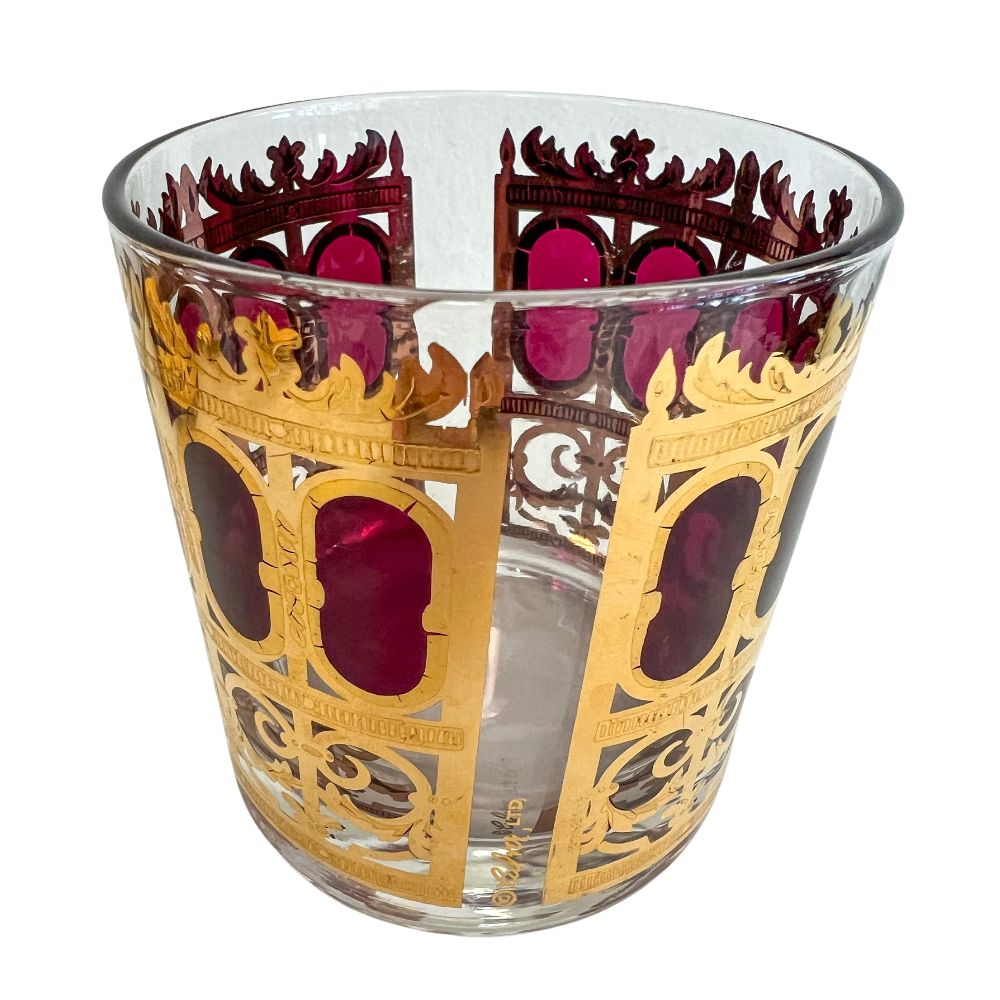 (21631) Set of Eight Culver Cranberry Rocks Glasses