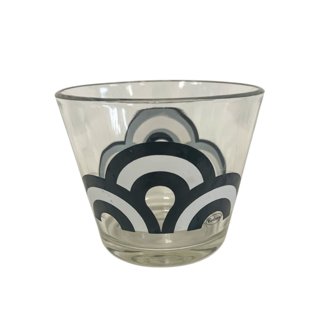 (20264) Retro Colony Black & White Flower Ice Bucket