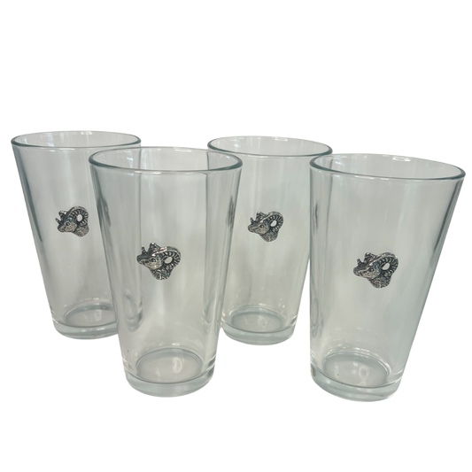 (19748) Raleigh Cocktail Company Exclusive Set Of Four Pint Glasses With Ram